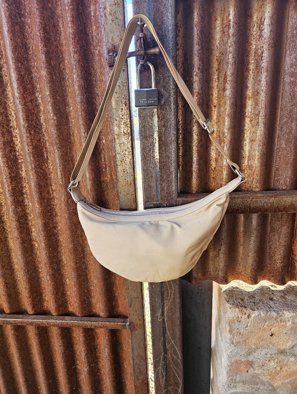 ASOS DESIGN Sling Nylon Crossbody Beige